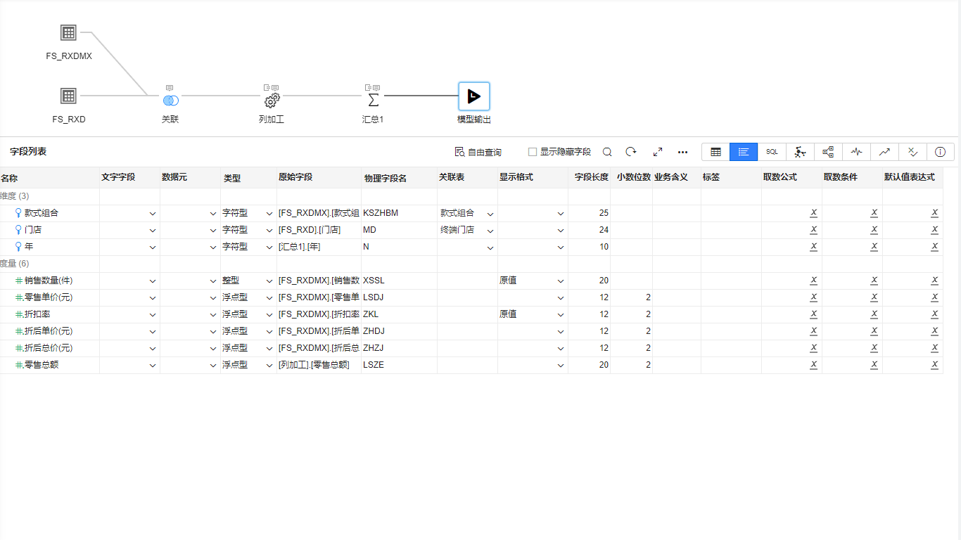 数据列表和字段列表