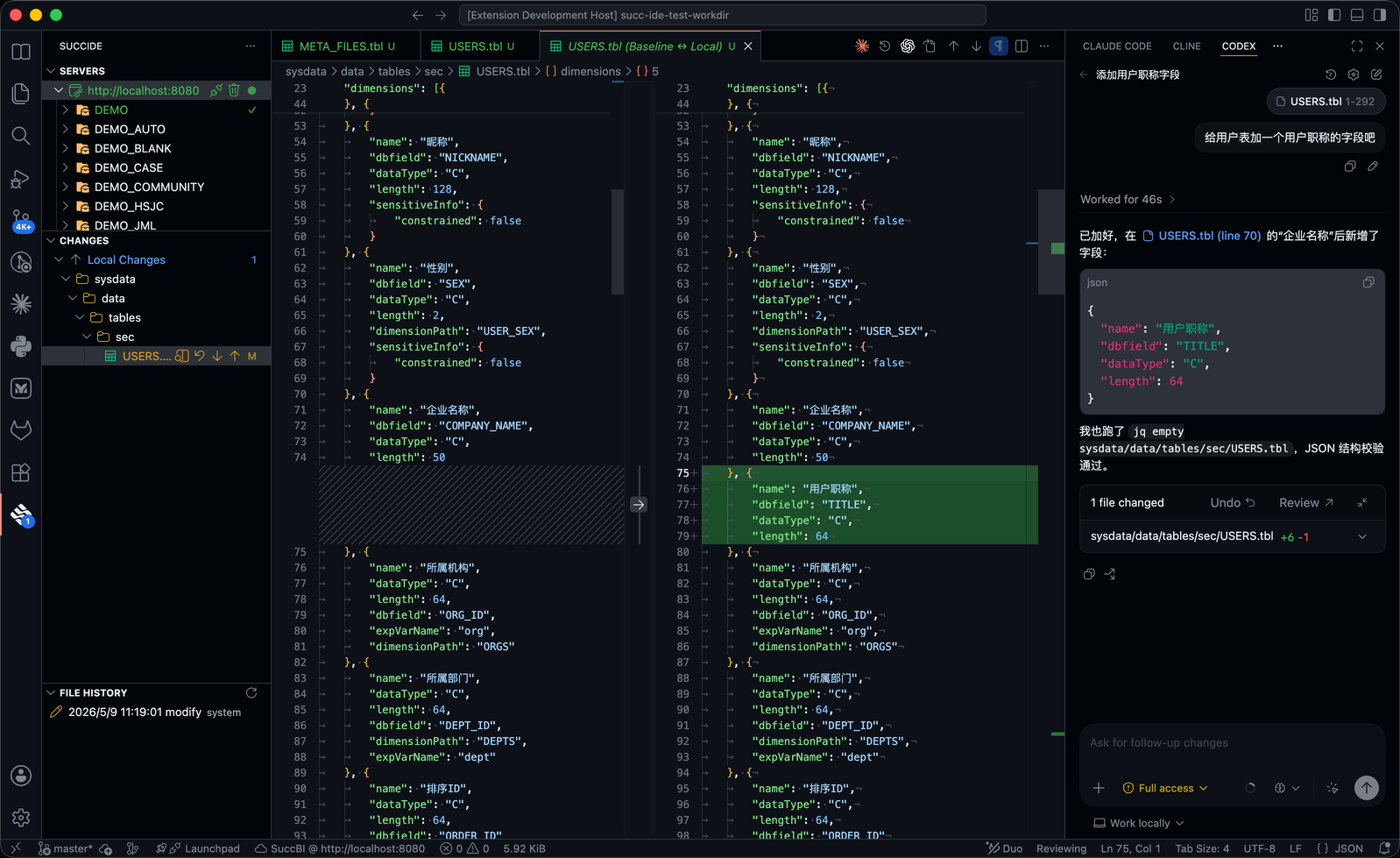 SuccApp for VS Code 界面功能区域划分